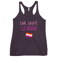 Load image into Gallery viewer, Lilles Pride Live, Laugh, Lesbian Women&#39;s Racerback Tank
